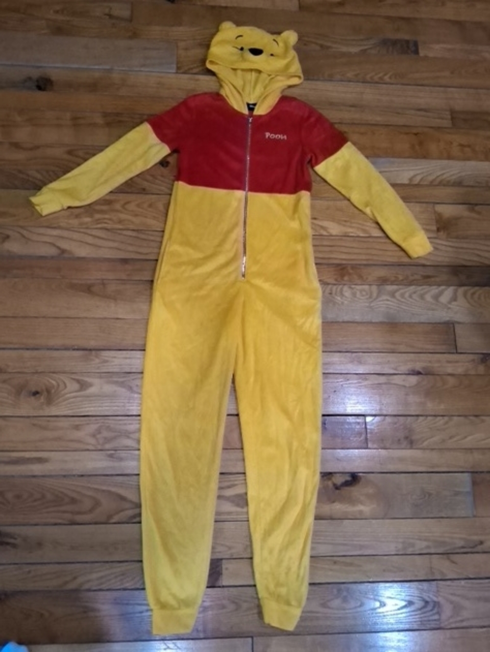 Disney Winnie the Pooh Yellow and Red Hooded Onesie Costume